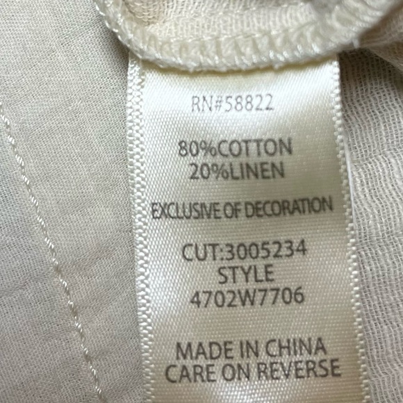 NWT Max Studio London White Double Weave Crinkle Linen-blend Shell Top SZ L - Picture 9 of 9